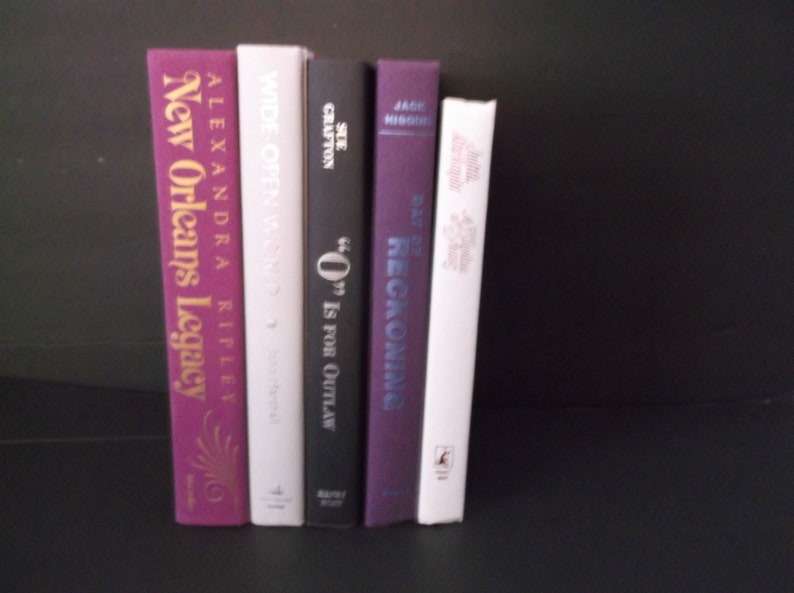 Purple Black White Decorative Books Decoration Home Etsy