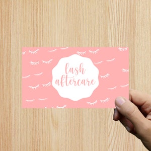 Eyelash Extension Aftercare Card | Eyelash Extensions | Lash Extension Care Instructions | After Care Card | Digital Download