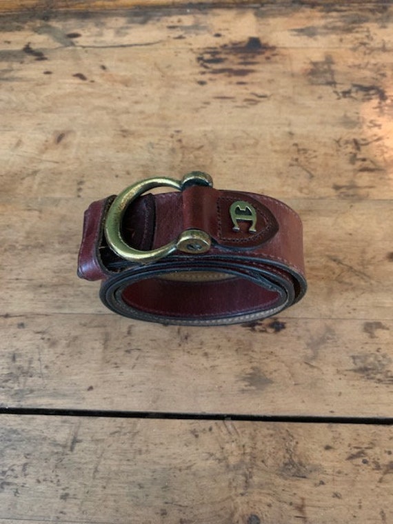 Vintage Etienne Aigner Cordovan Leather Belt with… - image 3