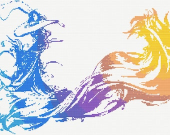 FFX Cross Stitch Pattern - Digital PDF - 18 inches x 12 inches