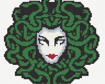 The Gorgon - Cross Stitch Pattern - Digital PDF - 7 inches x 7 inches