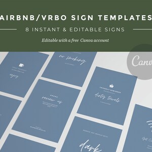 Coastal Airbnb/VRBO Sign Templates, Printable/Editable Airbnb Signs, Airbnb Signs, VRBO Signs, Host Signs
