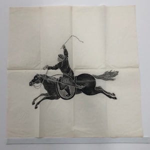 Mongol Rider and Horse Rubbing
