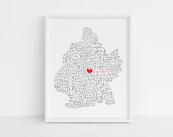 Brooklyn Illustration Print // housewarming gift // hostess gift // NYC art