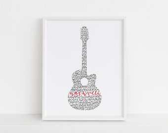 Nashville Illustration Print // housewarming gift // hostess gift // bon voyage gift