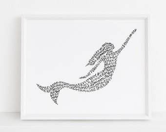Norfolk Mermaid Illustration Print // housewarming gift // bon voyage gift // hostess gift