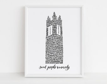 Custom University Illustration // graduation gift // personalized gift