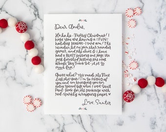 Handwritten Personalized Letter from Santa // Stocking Stuffer // Christmas Keepsake