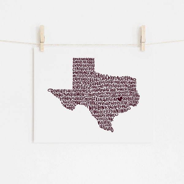 Texas A&m Wall Etsy