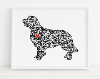 Golden Retriever Illustration Print