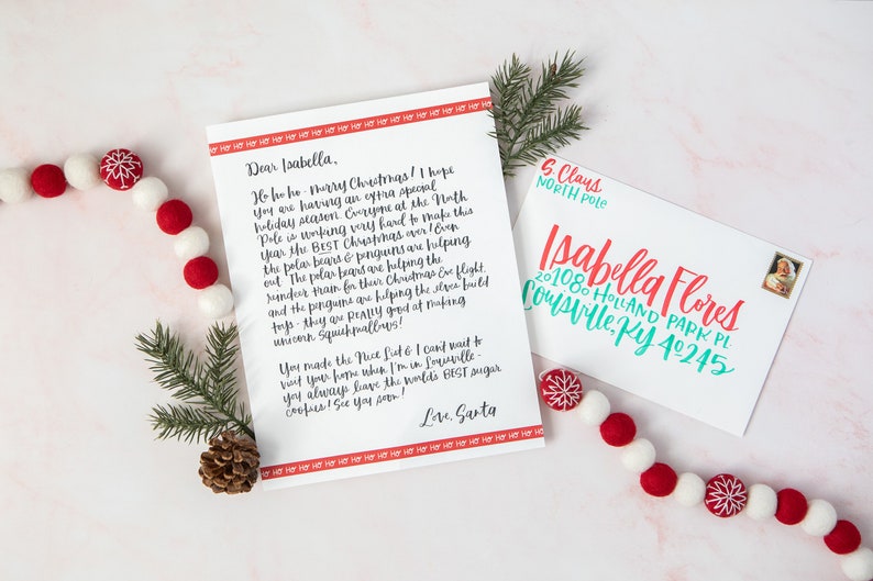 Handwritten Personalized Letter from Santa // Stocking Stuffer // Christmas Keepsake Handwritten & Mailed