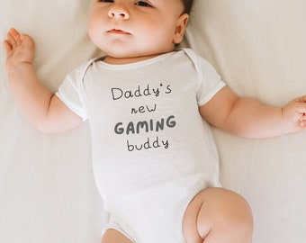 Daddy's Gaming Buddy - Funny Baby Bodysuit, Cute Gift for First Time Dad, Father's Day Gift for Expecting Parents, Pregnancy Reveal Prop