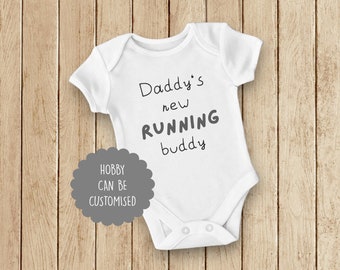 Cute Runner Baby Gift, Funny Bodysuit for Running Family, Marathon Baby Vest, Park Run Present for New Dad, First Photo Outfit for Jogger