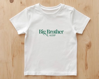 Big Brother Club - Green Cotton Modern Graphic Tee for Siblings