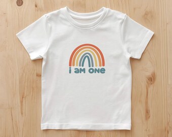 I Am One Baby T-Shirt: Colourful Cake Smash Outfit