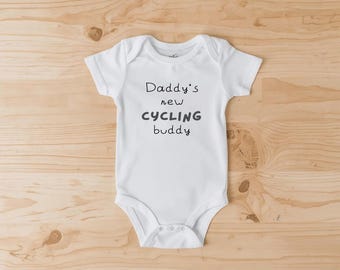 Funny Cycling Baby Bodysuit: Gift for Dad-To-Be