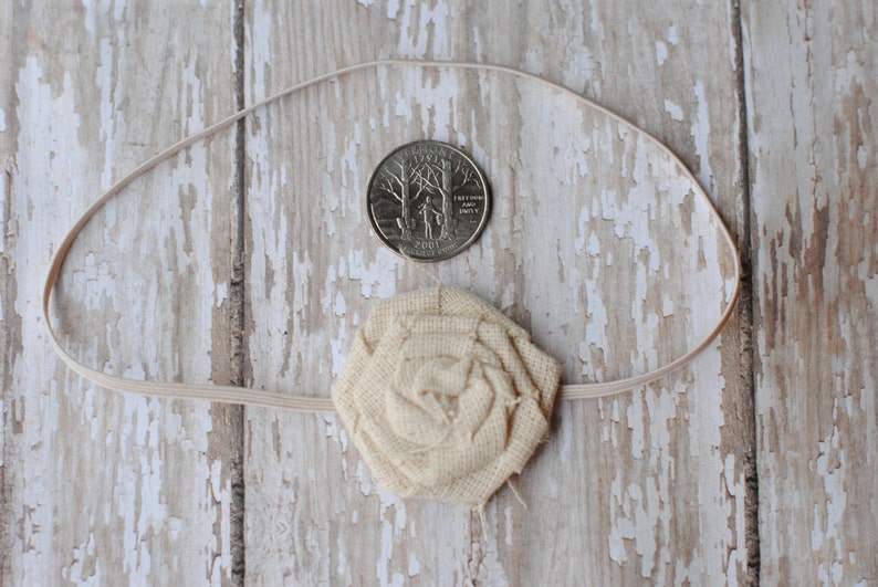 Baby Headbands Linen Fabric Bow Headband Vintage Chic Etsy