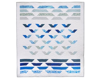 Ocean Quilt PDF Pattern - Guided Flight - Modern Quilt