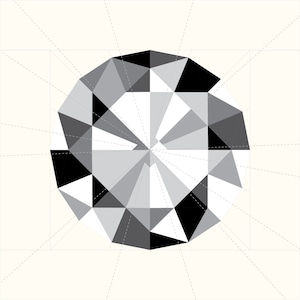 Diamond Paper Piecing Pattern Round Cut Gemstone Jewel Quilting Pattern image 1