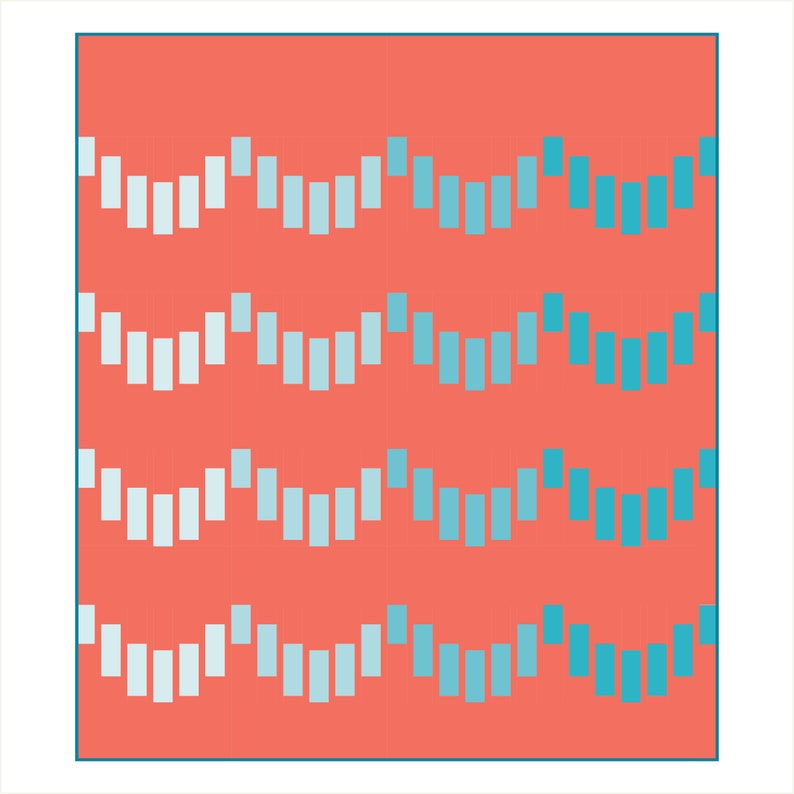 Striped Scallops Modern Quilt Pattern PDF Minimalist image 1