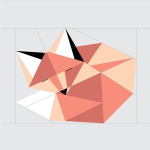 Schlafender Fuchs Papier Zusammennähen Pattern - 16 "x 16" Quilt-Block - Digitales PDF