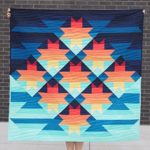 Sunset Quilt PDF Pattern Sunset Sawtooth image 3