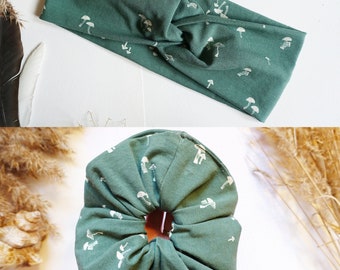 Headband & Scrunchie Mushroom Print