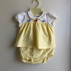 Vintage Carters Kleid Pumphose Plastikhose Gr. 6 M Tiere