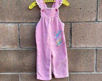 Vintage Overalls Corduroy Bunny Rabbit Sz 12/18M