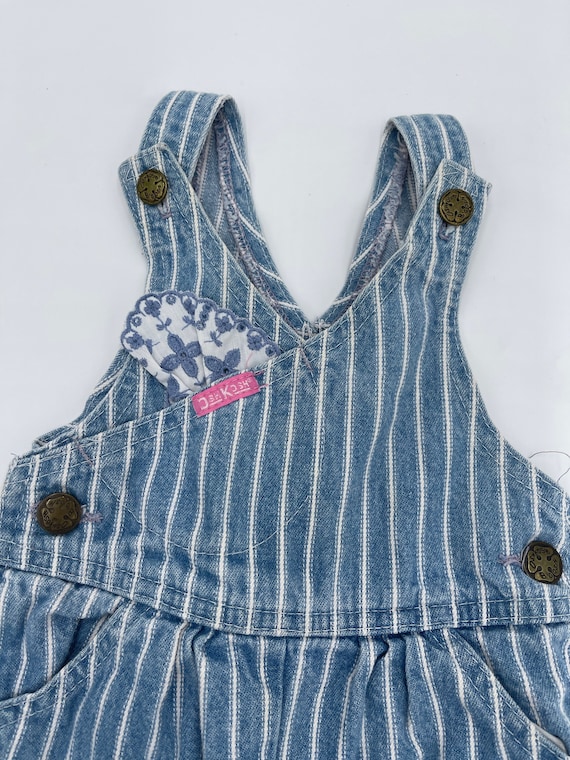 Vintage OshKosh B Gosh Overalls Stripped Sz 6/9M … - image 3