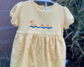 Vintage Carters Dress Ducks Bloomers Sz 3/6M