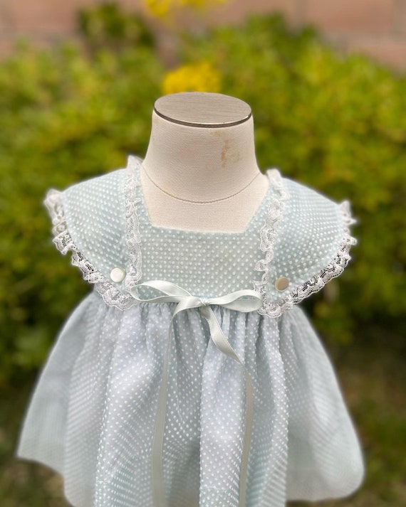 Vintage Baby Bliss Dress Swissdots Sz 12M Party P… - image 2