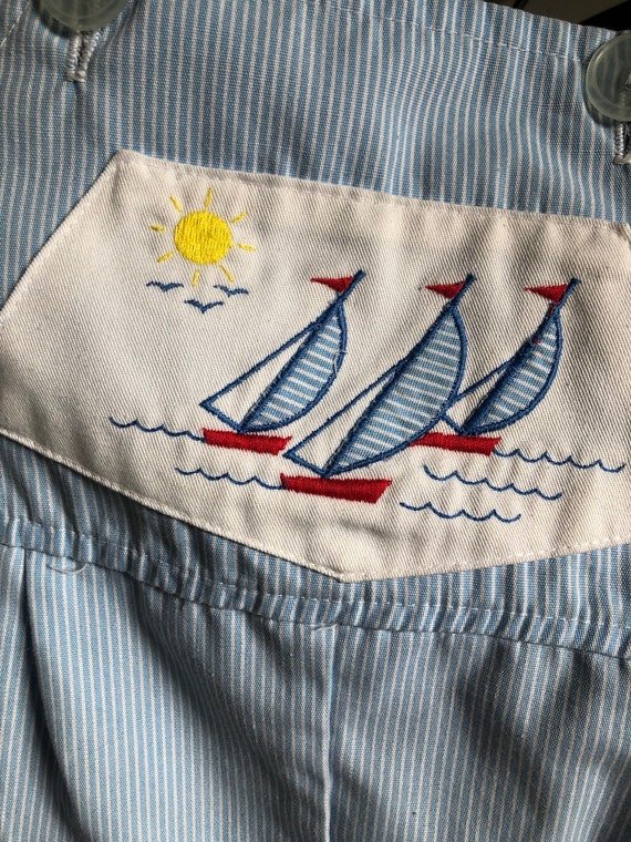 Vintage Overalls Nautical Sailor Boat Pants Sz 24… - image 10