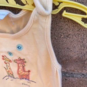 Vintage Carters John Lennon Yoko Ono Footed Romper Giraffe Sz 3/6 M Emu Namae Bild 6