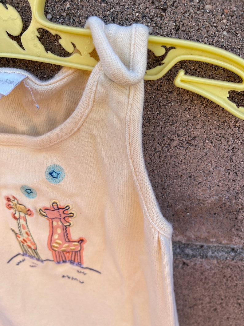 Vintage Carters John Lennon Yoko Ono Footed Romper Giraffe Sz 3/6 M Emu Namae Bild 6