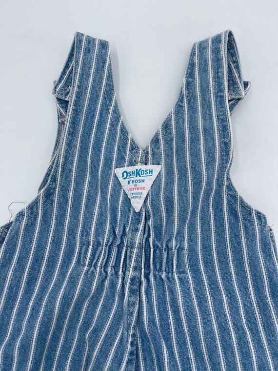 Vintage OshKosh B Gosh Overalls Stripped Sz 6/9M … - image 5