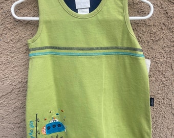 Body Carter's vintage con estampado de vida marina y submarino, talla 3/6 M, nuevo