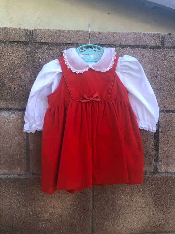 Vintage La Princess Dress Holiday Christmas Sz 12M - image 1