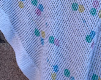 Vintage Baby Morgan Blanket Balloons Lovey Nunu Thermal