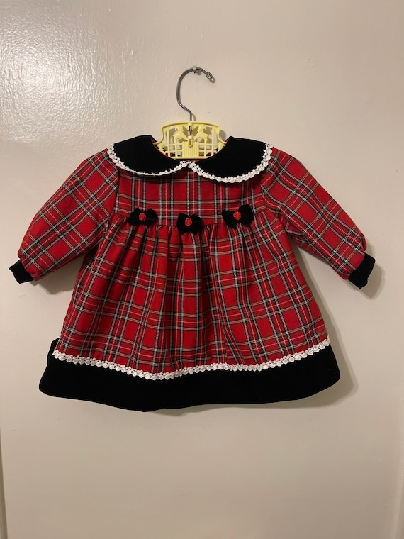 Vintage Bonnie Baby Dress Holiday Christmas Party 