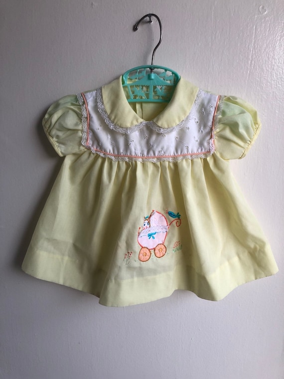 Vintage Cotton Candy Dress Yellow Carriage Sz 6M