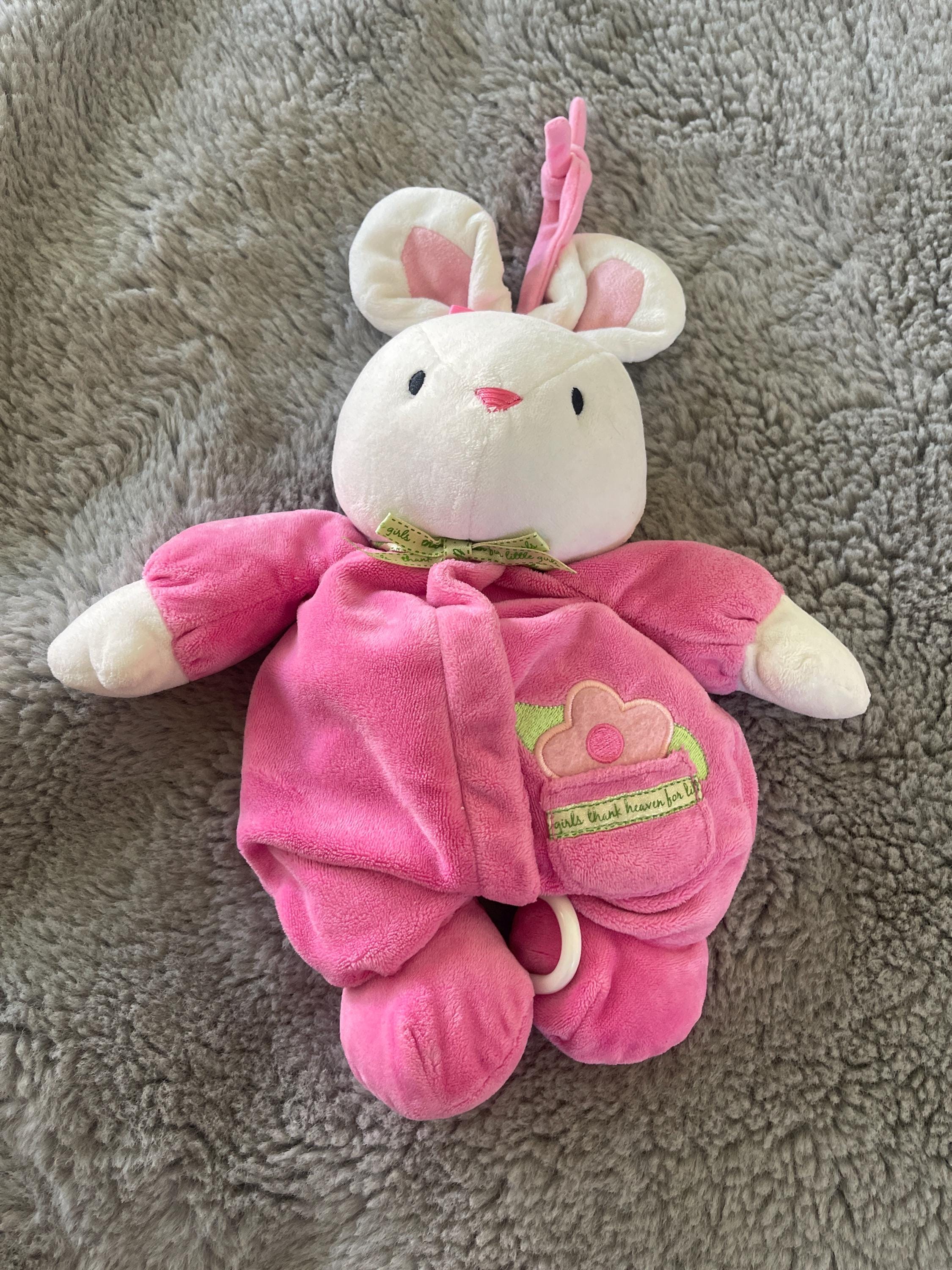 Vintage Child of Mine Carter's Bunny Rabbit Pink Flower Plush Toy