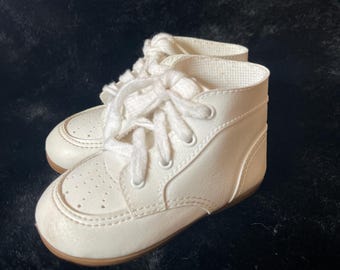 Vintage Toddler Walking Shoes white Boots Sz 3