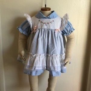 Vintage Petit Jouet baby Apron Dress Party Sz 9M