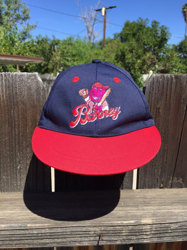 VTG Baby Boy Trucker Hat Barney Blue Red Sz 12/24M New Etsy