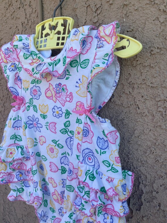 Vintage First Impressions Romper Floral Sun Suit … - image 6