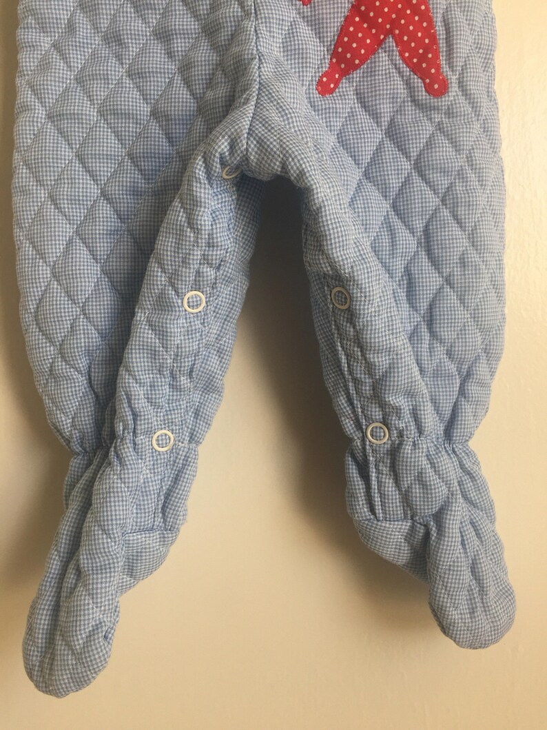 VTG Lisa Jackson Baby Boy Quilted Footed Romper Clown Balloons Newborn