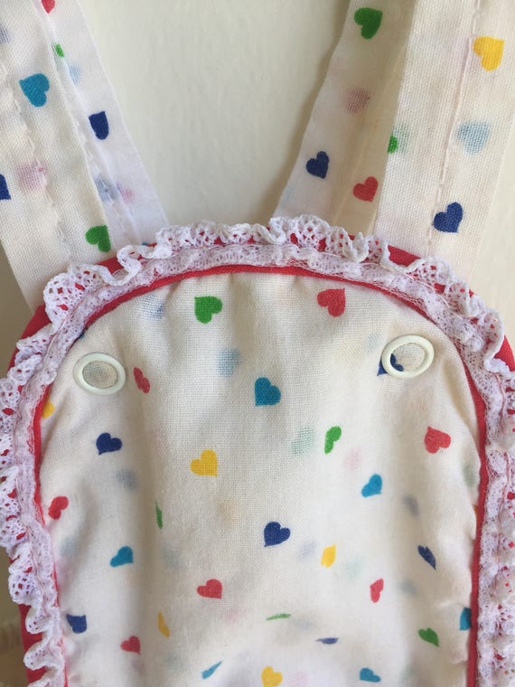 Vintage Baby Girl Romper Hearts Plastic Pants Sz … - image 5