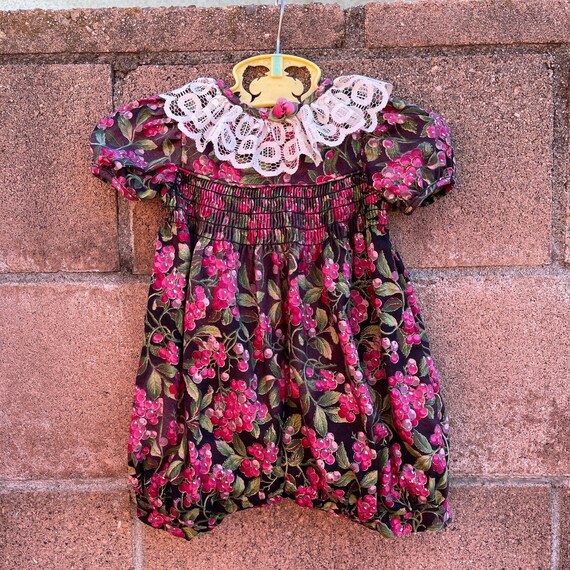 Vintage Allison Ann Romper Floral Christmas Holiday Sz 0/3M