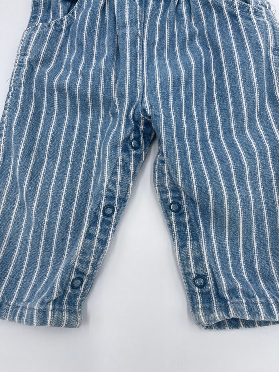 Vintage OshKosh B Gosh Overalls Stripped Sz 6/9M … - image 2